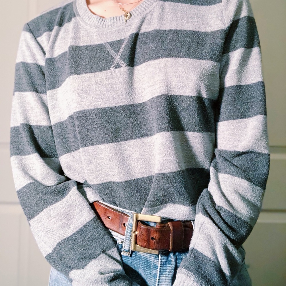LUCKY BRAND SOFT STRIPED LONG SLEEVE SWEATER